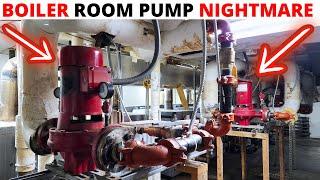 HVAC Emergency Commercial LAARS Boiler Hydronic Circulating Pump NIGHTMARE Boiler Pump Leak Water