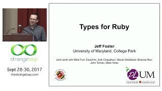 Type Checking Ruby by Jeffrey Foster