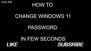 How to change windows 11 password