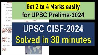  UPSC CISF 10th March 2024 solved for *UPSC 2024 Prelims* Explained