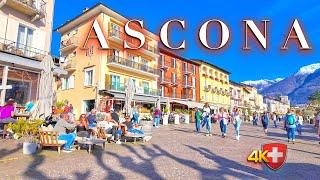 SWITZERLAND ASCONA  Charming City Walking Tour  Promenade  Shopping & Old town  Lake Maggiore