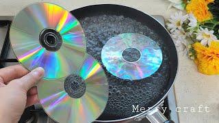 Boil an old CD for 3 minutes you will not believe the incredible results. DIY Home decor idea