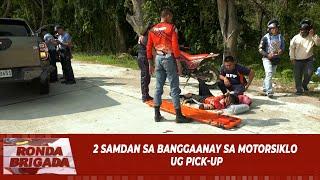 2 samdan sa banggaanay sa motorsiklo ug pick-up