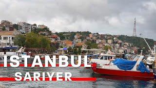 Istanbul Sariyer  Walking Tour In Sarıyer Beautiful Streets & Beach  26 August 2022  4K UHD 60FPS