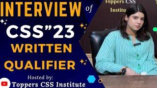 CSS 2023 written qualifier  informative interview