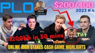 Online High Stakes PLO Cash Game  Highlights ️ $200400  2023 #4