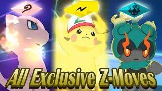 Pokemon Ultra Sun & Ultra Moon - All Sun & Moon Exclusive Z-Moves 1080p HD