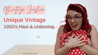 1950s Vintage Clothing Haul  Unique Vintage Unboxing Blouses Skirts and Dresses