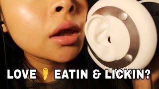 ASMR  Gentle eating & li-ckin on ears