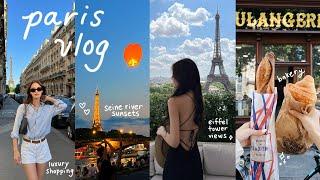 paris vlog  seine river picnic eiffel tower view restaurants luxury shopping aesthetic cafes