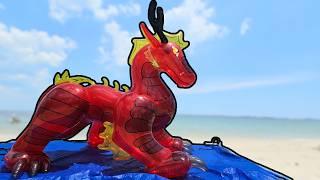Gigantic 3-Meter-Tall Eastern Red Dragon Inflatable Inflation