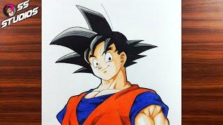 How To Draw Goku with Color Pencil - Step By Step Tutorial