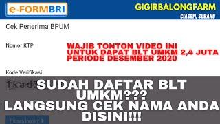 Buka eform.bri.co.idbpum Buat Cek Daftar Penerima BLT UMKM