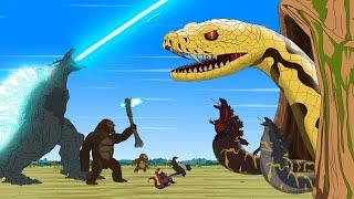 Rescue All Family GODZILLA & KONG GODZILLA EARTH From Evolution of GIANT PYTHON - FUNNY CARTOON