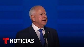 Tim Walz pronuncia uno de los discursos más importantes  Noticias Telemundo