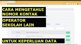 Cara Mengetahui Nomor Kontak Operator Dapodik Untuk Keperluan Data