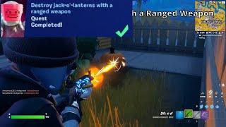 Destroy Jack-O Lanterns With a Ranged Weapon All LOCATION Fortnite