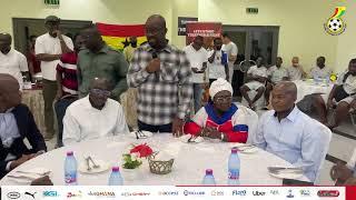 GFA PRESIDENT KURT E.S.OKRAKU WELCOMES DR.BAWUMIA TO THE BLACK STARS CAMP