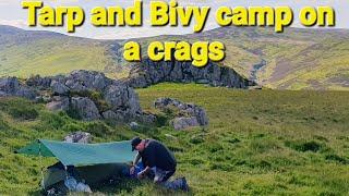 Tarp & Bivy camp on a Crags in Northumberland meeting other youtubers