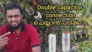 comproessormotordouble capacitor connectiongoverner swich connection#motor winding malayalam