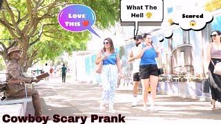 Cowboy Scary Statue Prank With Hot And Cute Girls   Prank In Australia @M--Nomad ️