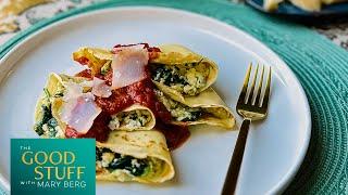Spinach and ricotta crespelle  The Good Stuff with Mary Berg