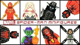 Spider-Man Spider-Woman Spider-Gwen Scarlet Spider Green Goblin LEGO KnockOff Minifigure Set