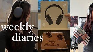 WEEKLY VLOG  airpods max unboxing  new desk setup  best anniversary dinner ever