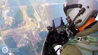 COCKPIT VIEW F-16 Fighter Jet in Action - AMAZING Plane Takeoff and Landing