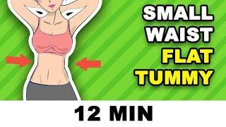 12 min Small Waist Workout  Hourglass Figure + Flat Tummy