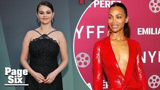 These celebrity outfits are perfect for any holiday party See Selena Gomez Zoe Saldana more