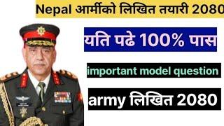 Nepal army likhit exam model question 2080  nepal army model question 2080