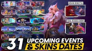 ALL 31 UPCOMING EVENTS AND SKIN RELEASE DATES  KISHIN DENSETSU  SOUL VESSELS  DUCATI 2.0