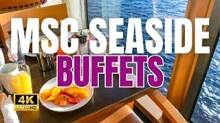 Double the Delights Tour of the 2 BUFFETS on the MSC SEASIDE *4K*