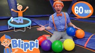 Blippi Visits An Indoor Trampoline Park and Learns Colors & More  Educational Videos for Kids