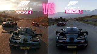 Forza Horizon 4 VS Forza Horizon 5  Direct comparison  10-Year Anniversary Origins Story  XSX