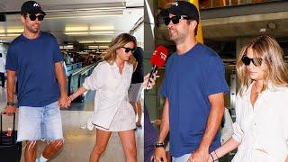 Piqué y Clara Chía ignoran al periodista en el Aeropuerto de Madrid tras ser preguntados por Shakira