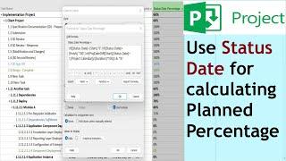 Can planned percentage be calculated using Status Date?