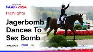 Jagerbomb Dances To Sex Bomb By Tom Jones   Dressage Individual Grand Prix Freestyle #Paris2024