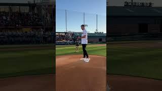 Lincoln Riley fires a strike during his first pitch at the USC Baseball game #shorts