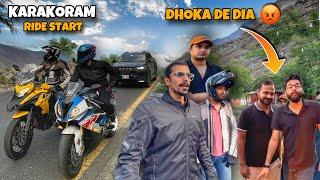 JD or Bunty Ny Dhoka De Dia  Bikes Unload Kr Ke Karakoram Highway Ki Ride Start Kardi 