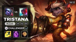 Tristana vs Yone Mid - KR Challenger - Patch 14.12 Season 14