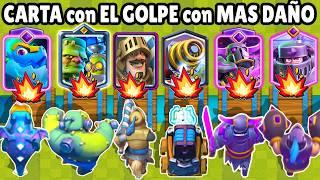 WHICH CARD HAS THE HIT with THE MOST DAMAGE?  NEW CHAMPION  GOBLINSTEIN  CLASH ROYALE