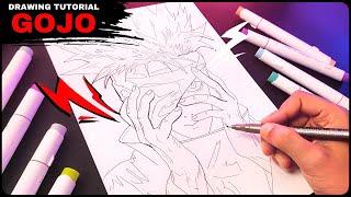 How To Draw GOJO SATORU  Anime Drawing Tutorial Easy step by step  Anime Drawing Tutorial