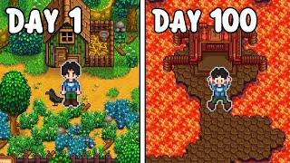 I played 100 days of Stardew Valley 1.6 Meadowlands Farm