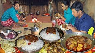 Nepali Village Recipe Chicken Masala Curry with Rice Making and Eating in Village Near Darjeeling