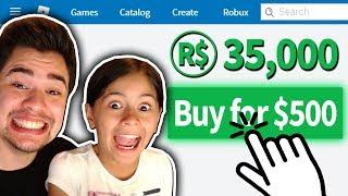 GIVING MY LITTLE SISTER 35000 ROBUX *$500+ WORTH* Roblox
