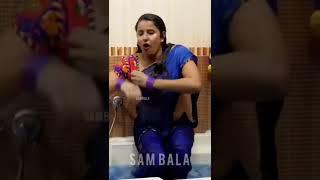 hot aunty bathing in ice and navel b****s show video