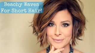 BEACH WAVES FOR SHORT HAIR TUTORIAL  How to curl your hair with a flat iron  Dominique Sachse