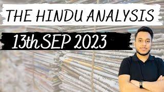 THE HINDU Analysis 13 September 2023  Daily Current Affairs for UPSC IAS 